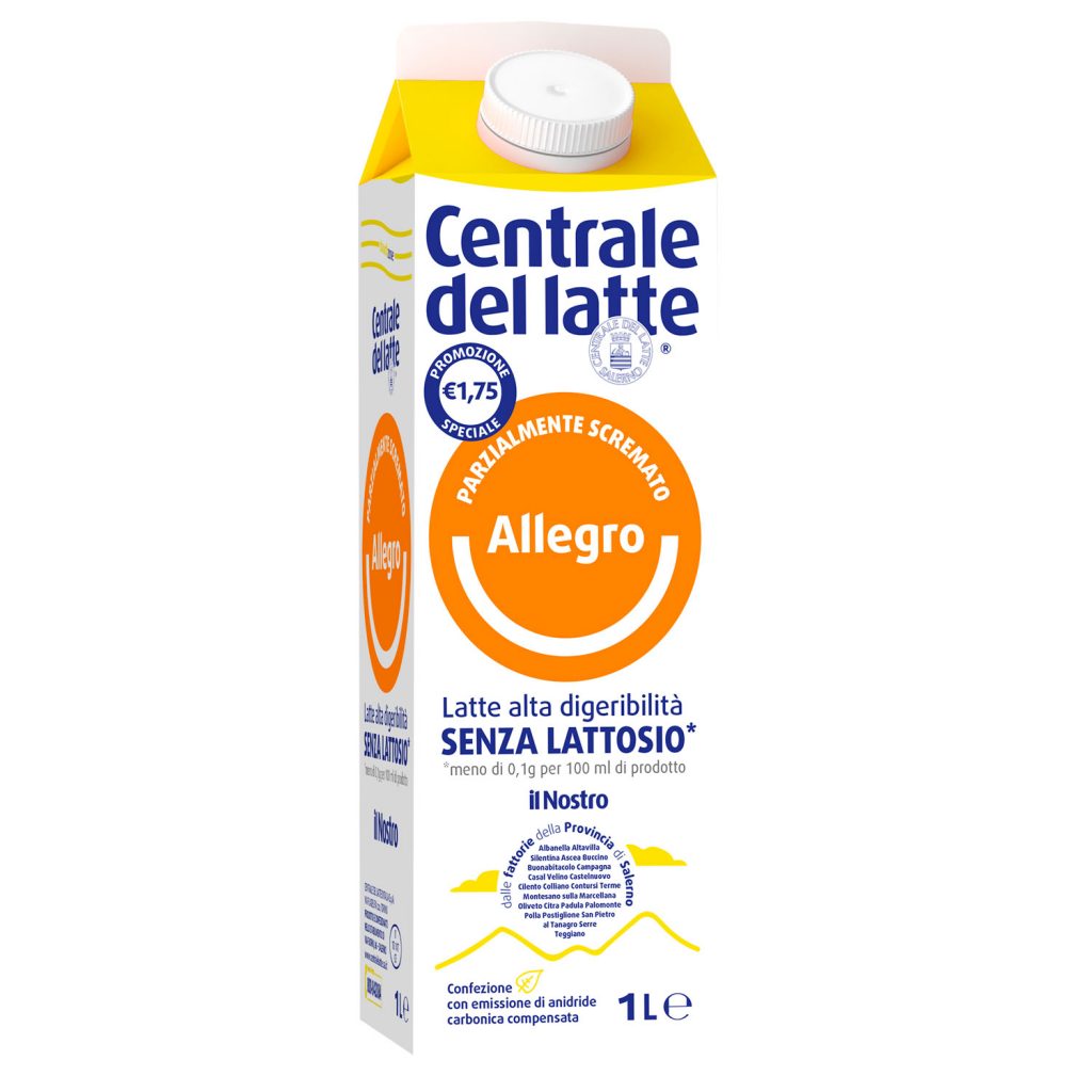 Latte Allegro – Parzialmente scremato – Alta Digeribilità – Senza lattosio 1 L